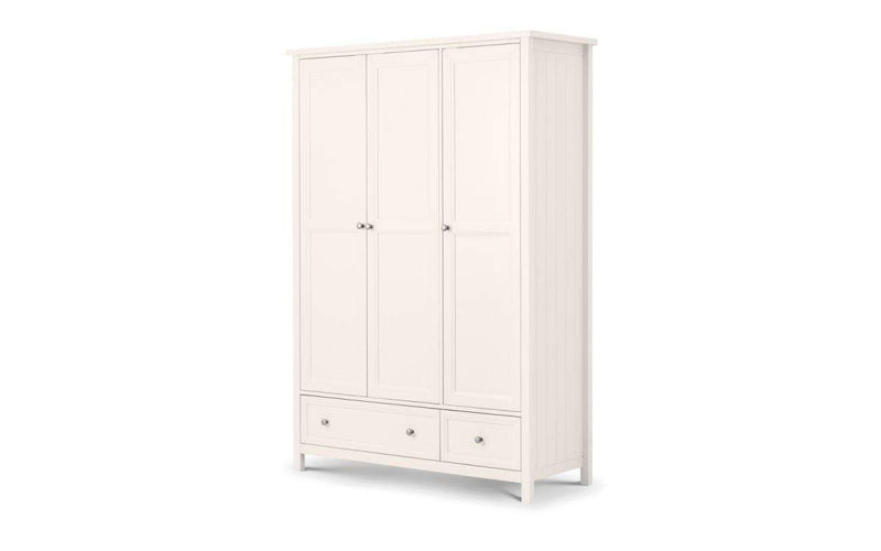 Maine 3 Door Combination Wardrobe - Surf White