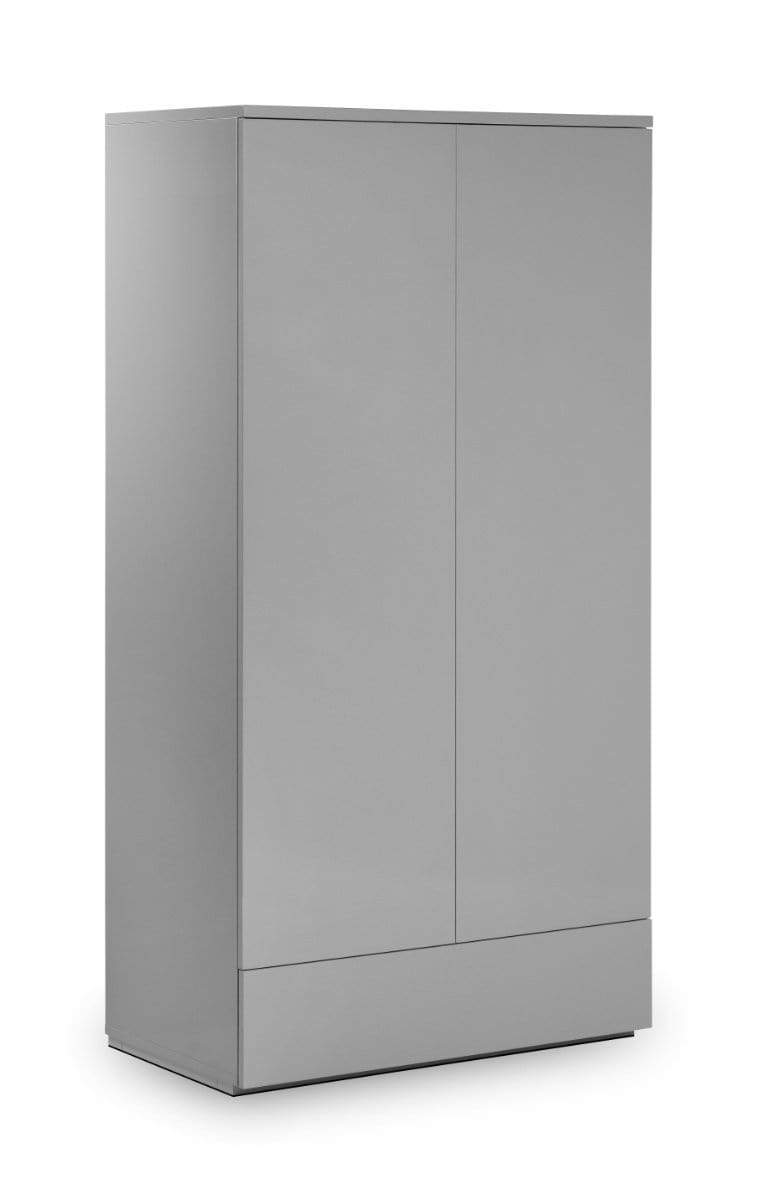 Monaco 2 Door 1 Drw Wardrobe - Grey Gloss