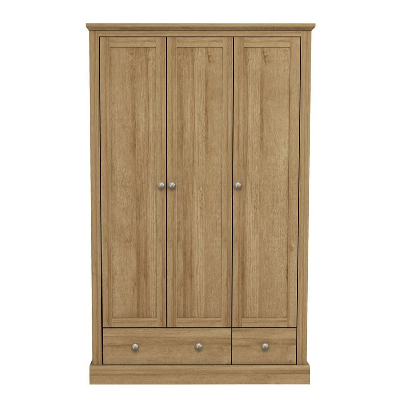 Devon 3 Door 2 Drawer Wardrobe Oak