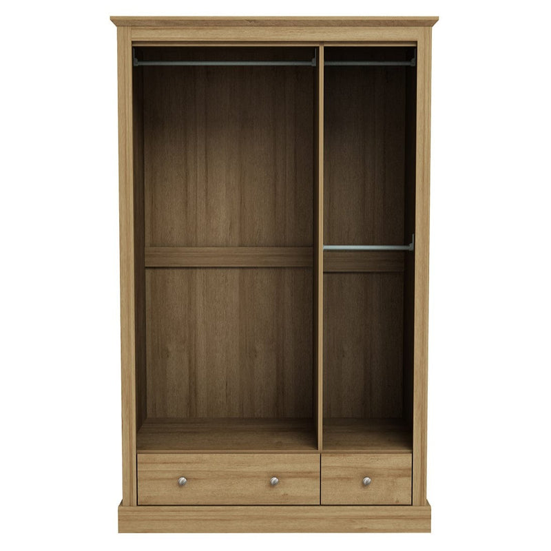 Devon 3 Door 2 Drawer Wardrobe Oak