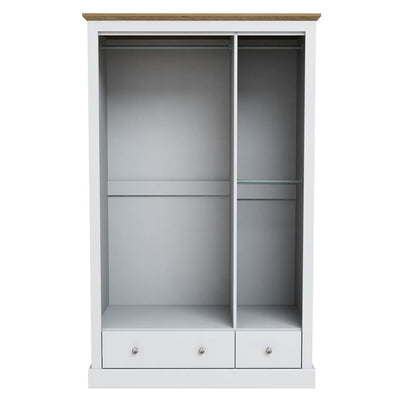 Devon 3 Door 2 Drawer Wardrobe White