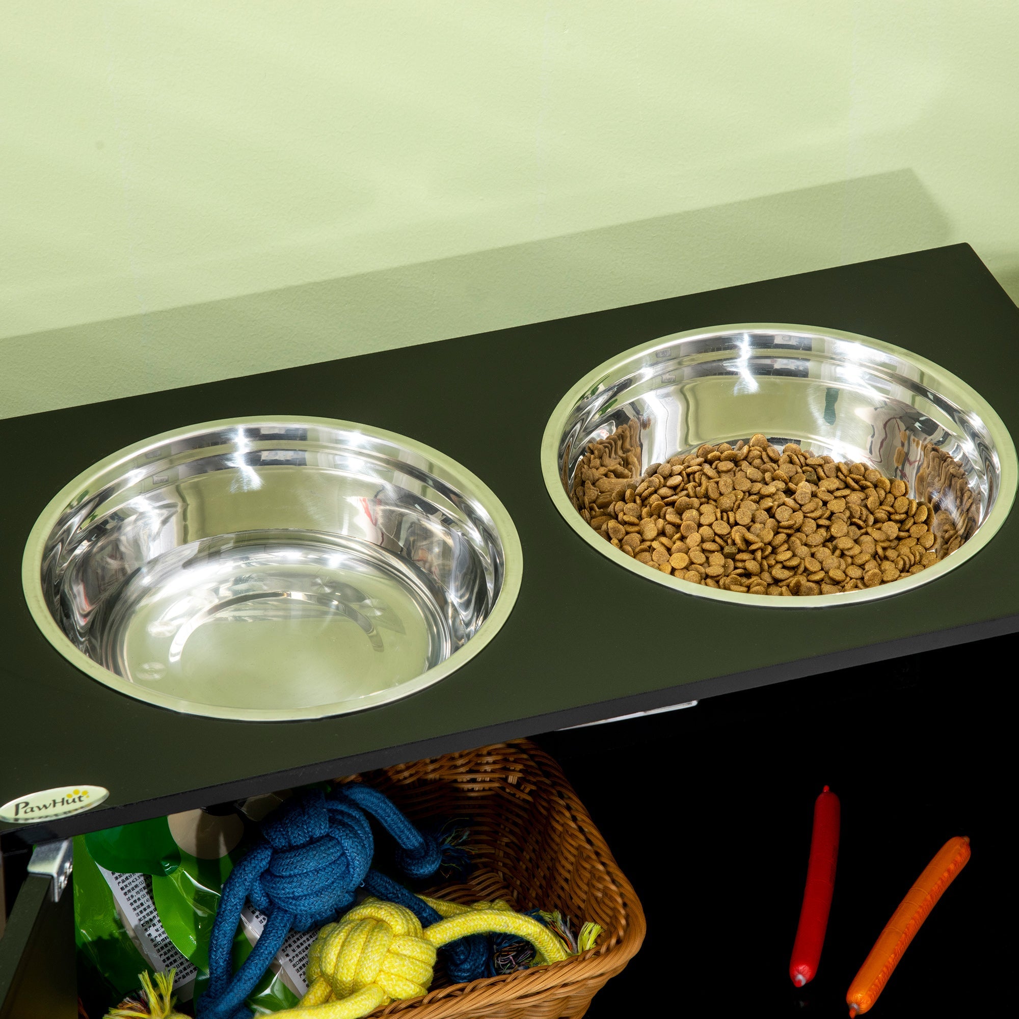 PawHut Raised Dog Bowls with Stand, Dog Feeding Station, for Large, Medium  Dogs