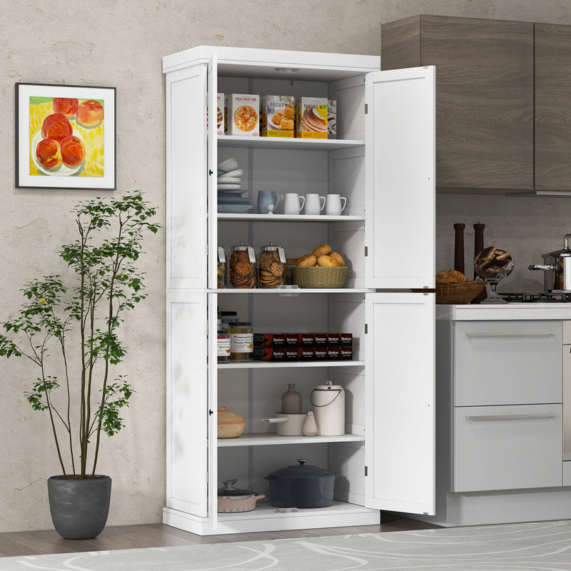 4 Door Freestanding Kitchen Pantry Buffet Cabinet-White