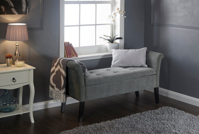 Balmoral Window Seat Grey Chenille