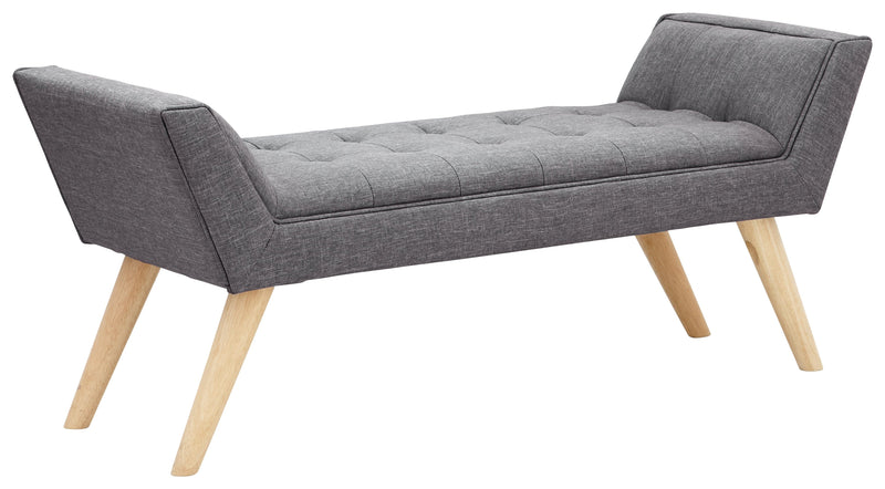 Milan Upholstered Bench Dark Grey Hopsack