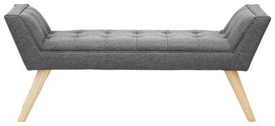 Milan Upholstered Bench Dark Grey Hopsack