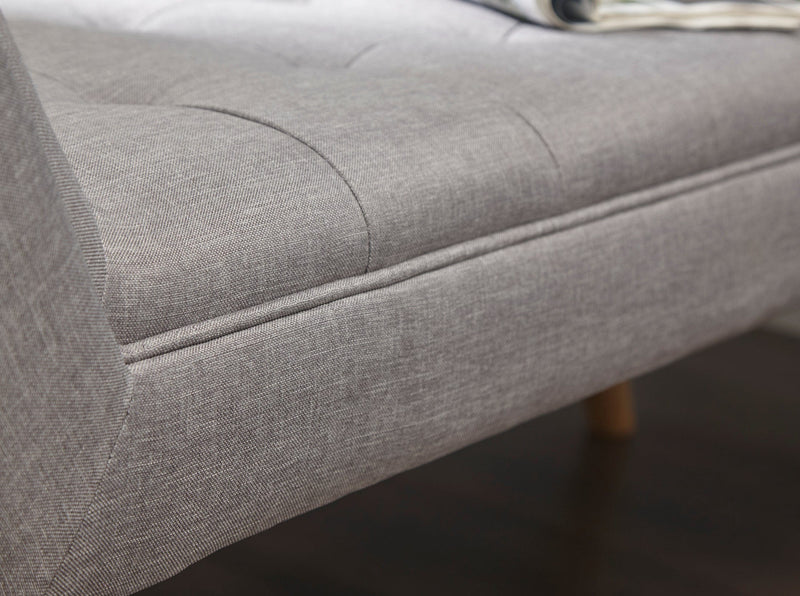 Milan Upholstered Bench Grey Hopsack