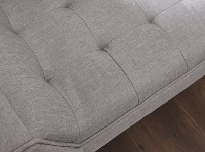 Milan Upholstered Bench Grey Hopsack