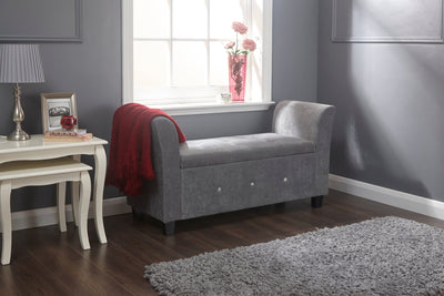 Verona Diamante Window Seat Grey Chenille