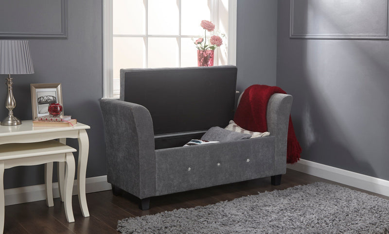 Verona Diamante Window Seat Grey Chenille