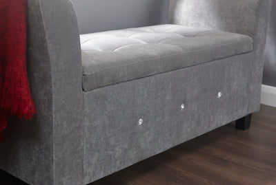 Verona Diamante Window Seat Grey Chenille