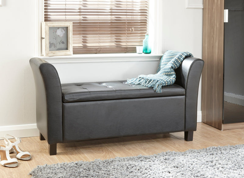 Verona Window Seat Black Pu