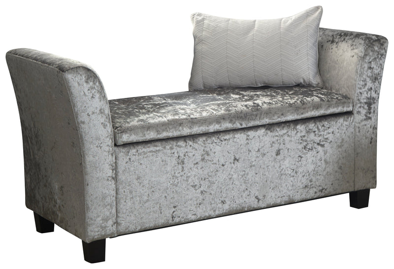 Verona Window Seat Grey Crushed Velvet