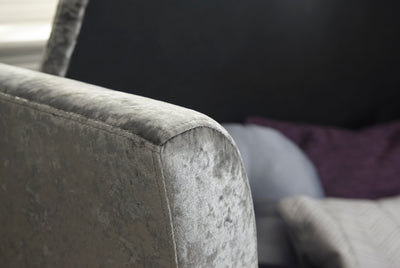 Verona Window Seat Grey Crushed Velvet