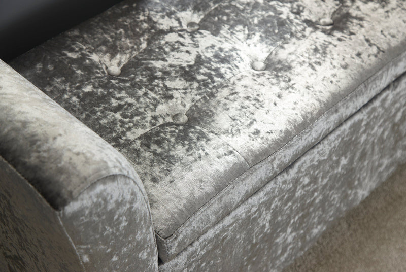 Verona Window Seat Grey Crushed Velvet