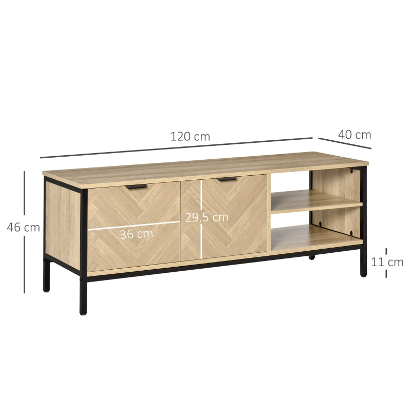 Double Door TV Cabinet Stand , Natural