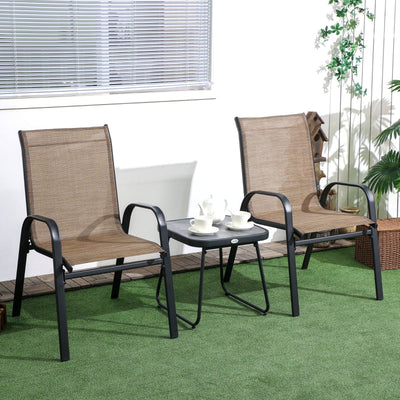 3 PCs Outdoot Bistro Set - Brown