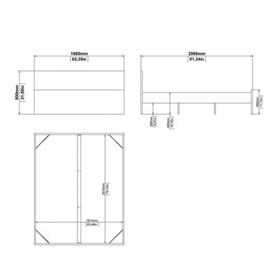 Naia Euro King Bed (160x200) Jackson Hickory Oak structure