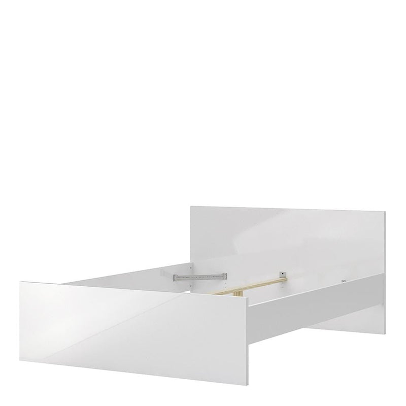 Naia - Naia Double Bed 4ft6 (140 x 190) in White High Gloss