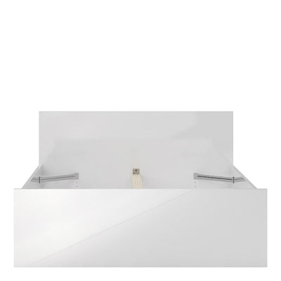 Naia - Naia Double Bed 4ft6 (140 x 190) in White High Gloss