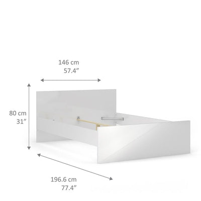 Naia - Naia Double Bed 4ft6 (140 x 190) in White High Gloss