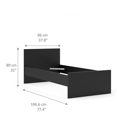 Naia - Naia Single Bed 3ft (90 x 190) in Black Matt