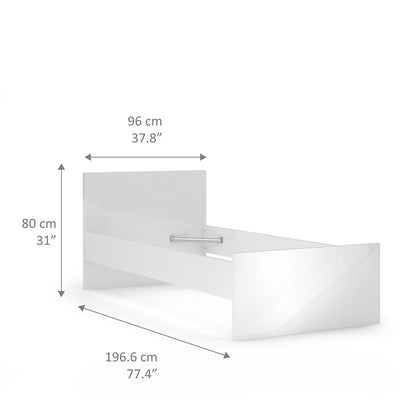 Naia - Naia Single Bed 3ft (90 x 190) in White High Gloss