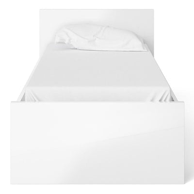 Naia - Naia Single Bed 3ft (90 x 190) in White High Gloss