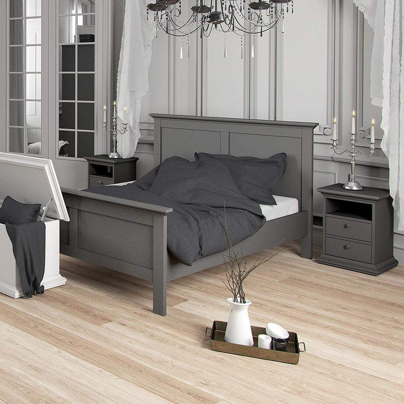 Paris - Double Bed 4ft6 (140 x 190) in Matt Grey