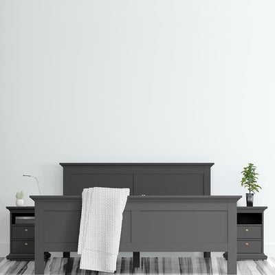 Paris - Double Bed 4ft6 (140 x 190) in Matt Grey