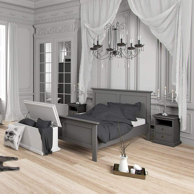 Paris - King Bed (160 x 200) in Matt Grey