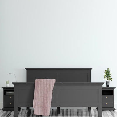 Paris - King Bed (160 x 200) in Matt Grey