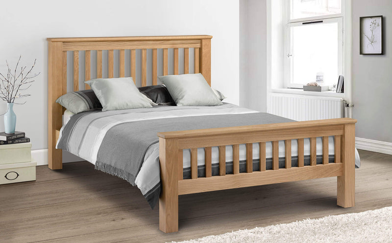 Amsterdam Oak Bed with High Foot End - Wood - Light Oak