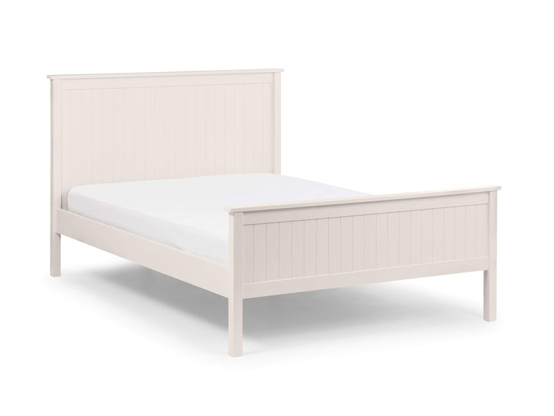 Maine Wooden Bed - Surf White