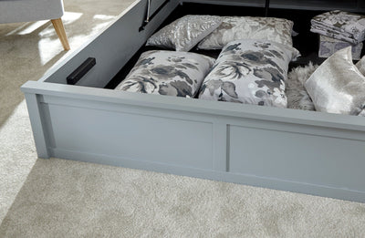 Como Wooden Ottoman Bed Grey