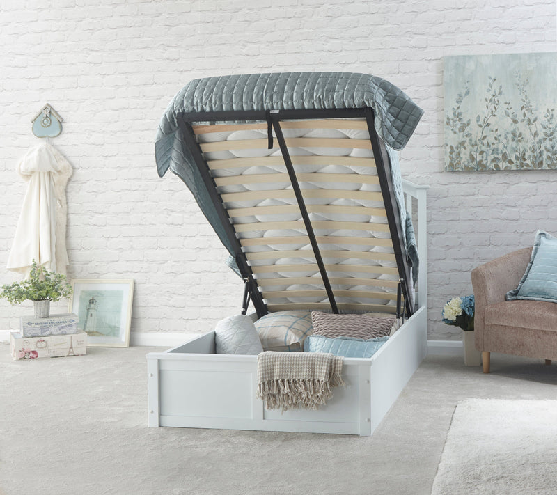 Madrid Wooden Ottoman Bed White