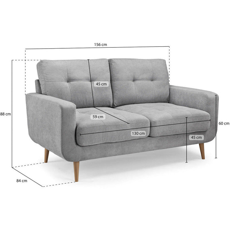 Aurora Soft Linen Grey 2 Seater Sofa