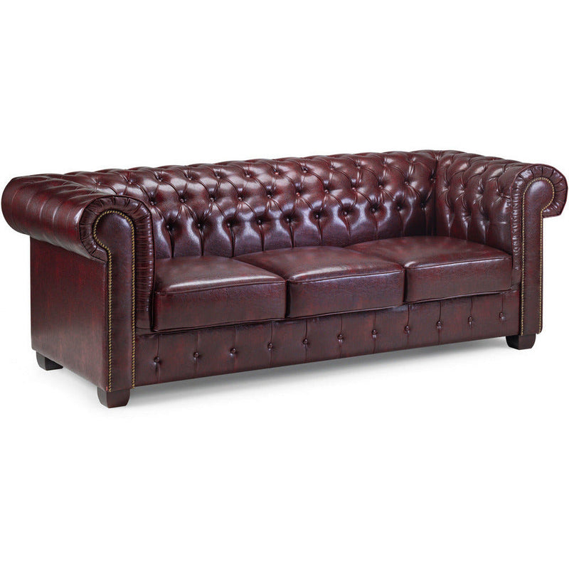 Chesterfield 3 Seater Leather Sofa