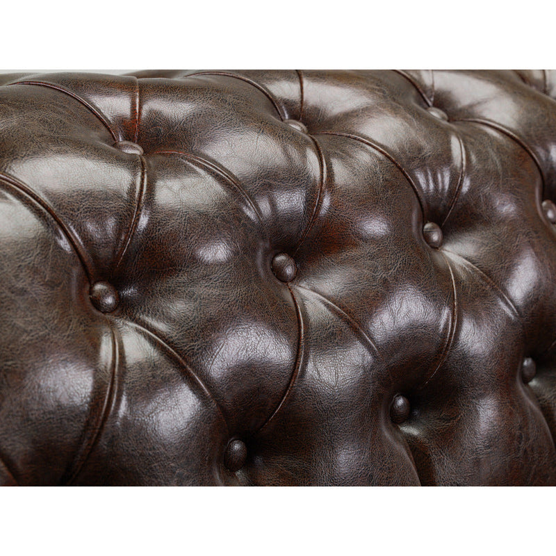 Chesterfield 2 & 3 Seater Leather Sofa Set