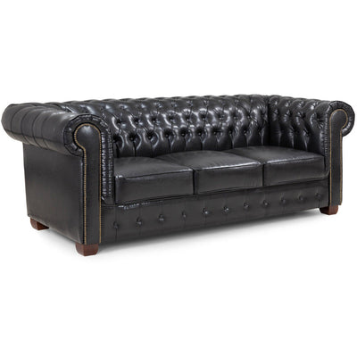 Chesterfield 3 Seater Leather Sofa