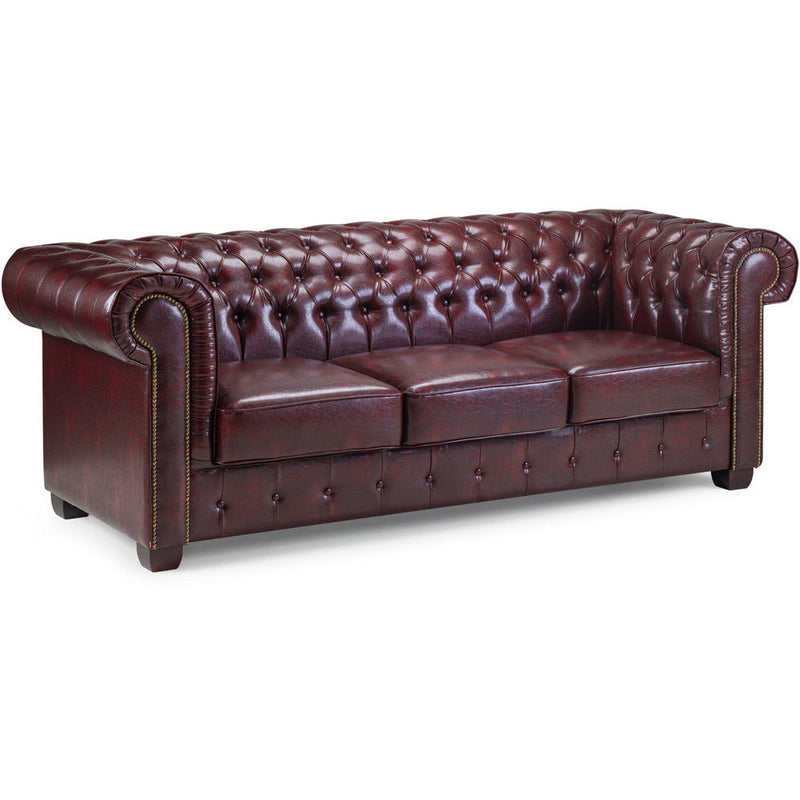 Chesterfield 2 & 3 Seater Leather Sofa Set