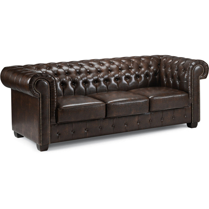 Chesterfield 3 Seater Leather Sofa