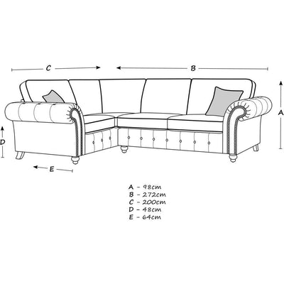 Oakland Faux Leather Corner Sofa