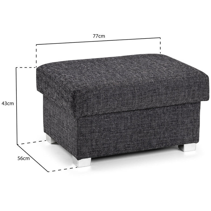 Wilcot Grey Soft Textured Footstool