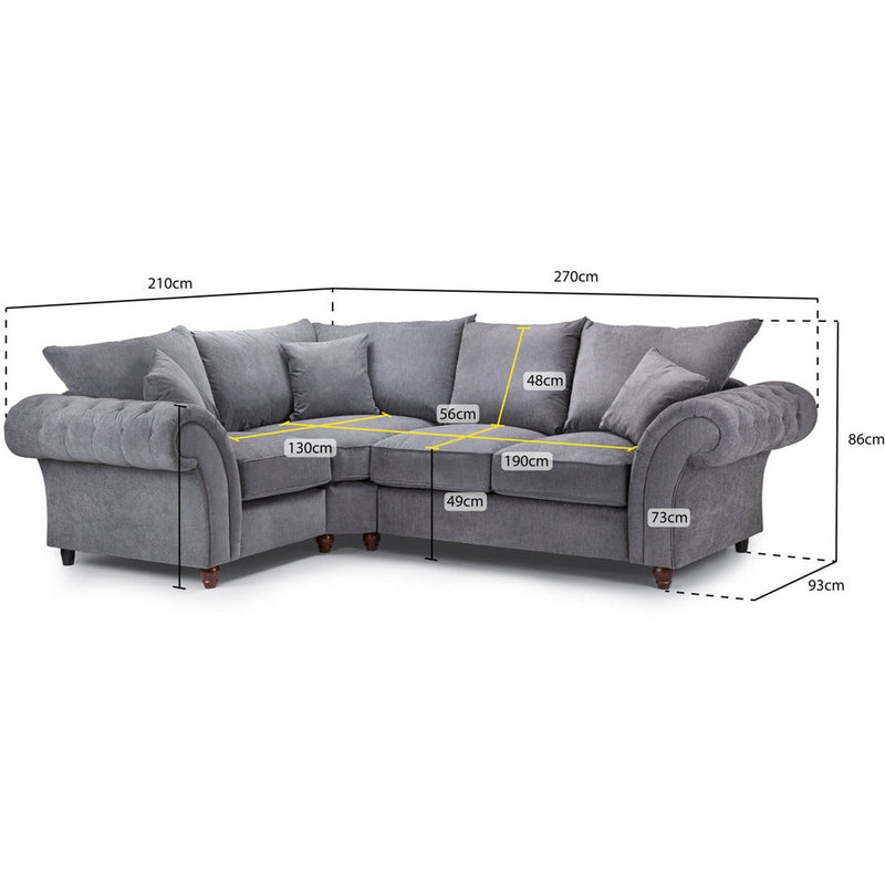 Windsor Soft Textured Grey Corner Sofa