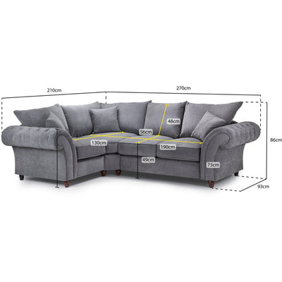 Windsor Soft Textured Beige Corner Sofa