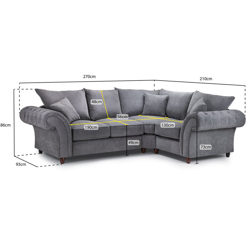 Windsor Soft Textured Grey Corner Sofa