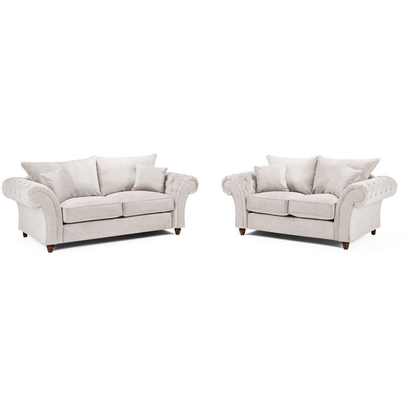 Windsor Soft Textured Beige 2 & 3 Seater Sofa Set