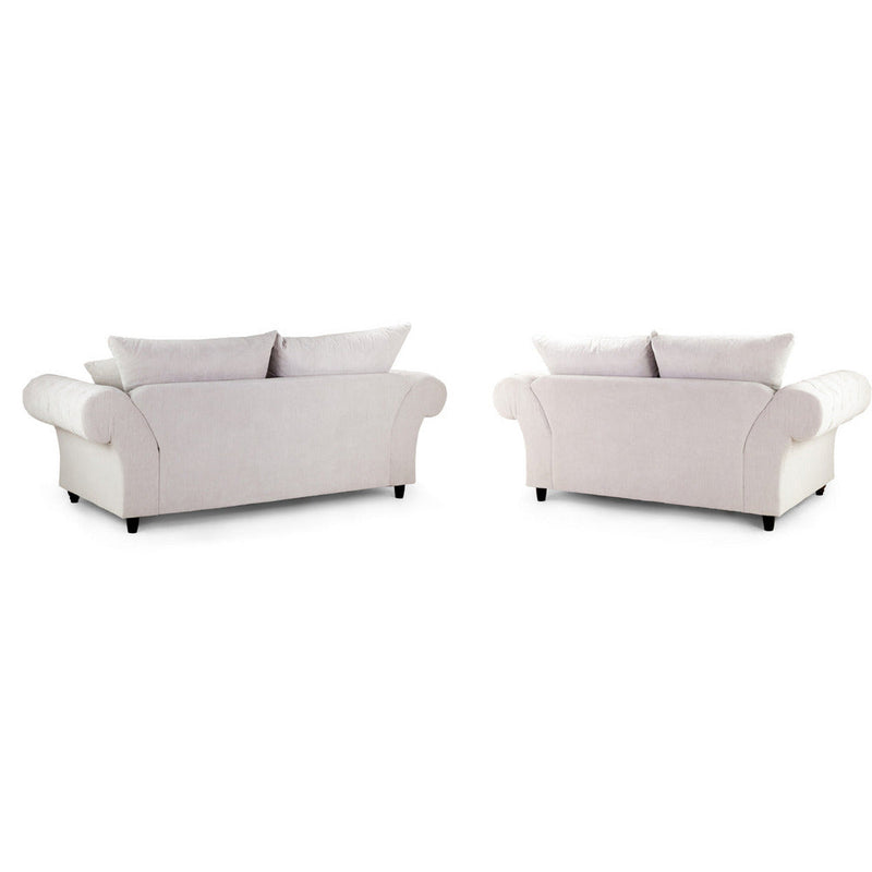 Windsor Soft Textured Beige 2 & 3 Seater Sofa Set