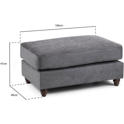 Windsor Soft Textured Grey Footstool